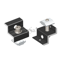 Art Sign Collier de serrage central solaire 30 mm anodisé noir, compatible avec panneaux solaires universels, collier de fixation d'extrémité pour module PV OEM pour système de rail