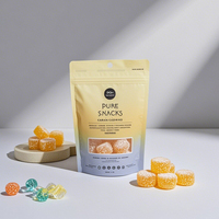 Fenêtre transparente imprimée personnalisée Emballage de haute qualité pour bonbons Gummies de qualité alimentaire Sac en mylar zip-lock pour sable étanche à l'humidité