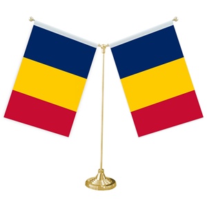 Bandera de mesa en forma de Y con base de metal para decoraciones de bandera Mini <span class=keywords><strong>Chad</strong></span> personalizables - Product Image 1