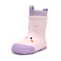 Bottes de pluie légères et souples en caoutchouc naturel pour enfants, doublure respirante, motif visage souriant, imperméables, type Wellington