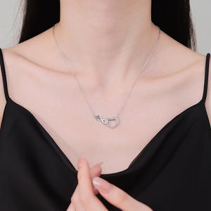 2026 nuova collana d'oro argento infinito amore con zircone in rame classico Infinity Love Knot collana cuore per ragazza - Product Image 4