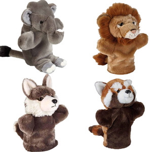Burattini a mano economici OEM peluche ripiene realistico elefante <span class=keywords><strong>leone</strong></span> <span class=keywords><strong>lupo</strong></span> Civet gatti animali selvatici giocattolo animale burattino a mano in vendita - Product Image 1