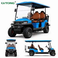 Voiturette de golf longue portée 48V 5kW à moteur AC, 6 places, pour parcours de golf et complexe hôtelier