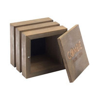 Boîte en bois massif rustique à lattes avec couvercle, boîte cadeau en bois gravée au laser personnalisée pour l'emballage de café, de bougies et d'artisanat
