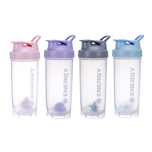 Bouteille shaker en plastique sans BPA grande capacité 500 ml avec boule mélangeuse <span class=keywords><strong>pour</strong></span> la gym, <span class=keywords><strong>les</strong></span> protéines, <span class=keywords><strong>les</strong></span> boissons sportives - Product Image 4