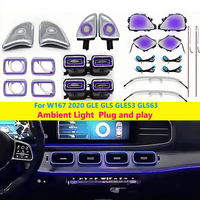 Autowellus Benz W167 2020 GLE GLS GLE53 GLS63 - Grilles d'aération avec éclairage ambiant 64 couleurs 12V - Couvercle de haut-parleur décoratif - Lampe