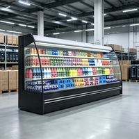 Réfrigérateur à économie d'énergie, sans givre, avec éclairage LED, vitrine ouverte pour l'affichage de produits alimentaires et de boissons