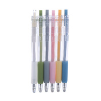 Okul Kırtasiyesi Pürüzsüz Yedekli Plastik Promosyon Yumuşak Dokunuşlu Roller Jel Kalem Siyah/Mavi 0.5mm Basmalı Yazma İçin Geri Çekilebilir