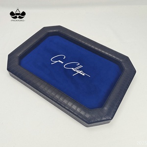 Odm Tùy Chỉnh Màu Đen Rộng Giả Cá Sấu Da Biên Giới Bát Giác Màu Xanh Nhung Đá Quý Kim Cương Đồng Hồ Hiển Thị Khay Đồ Trang Sức Với Logo - Product Image 4