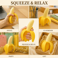 Jouet anti-stress extensible en forme de banane en TPR à remontée lente pour adultes et adolescents, idéal pour Halloween, Noël, ou comme cadeau de fête