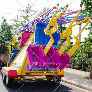 Manège mobile à chaises volantes monté sur remorque, manège de fête foraine portable pour intérieur et extérieur - Product Image 6