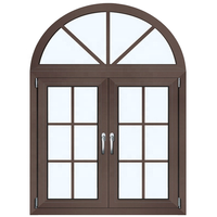 Ventanas de vidrio dobles modernas Marco de acero de madera Aleación de aluminio insonorizada Abatible arqueado Diseño francés Hoteles Persiana enrollable