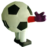 Costume de ballon de football gonflable personnalisé pour adultes, mascotte de football de dessin animé amusante, utilisation promotionnelle pour le carnaval