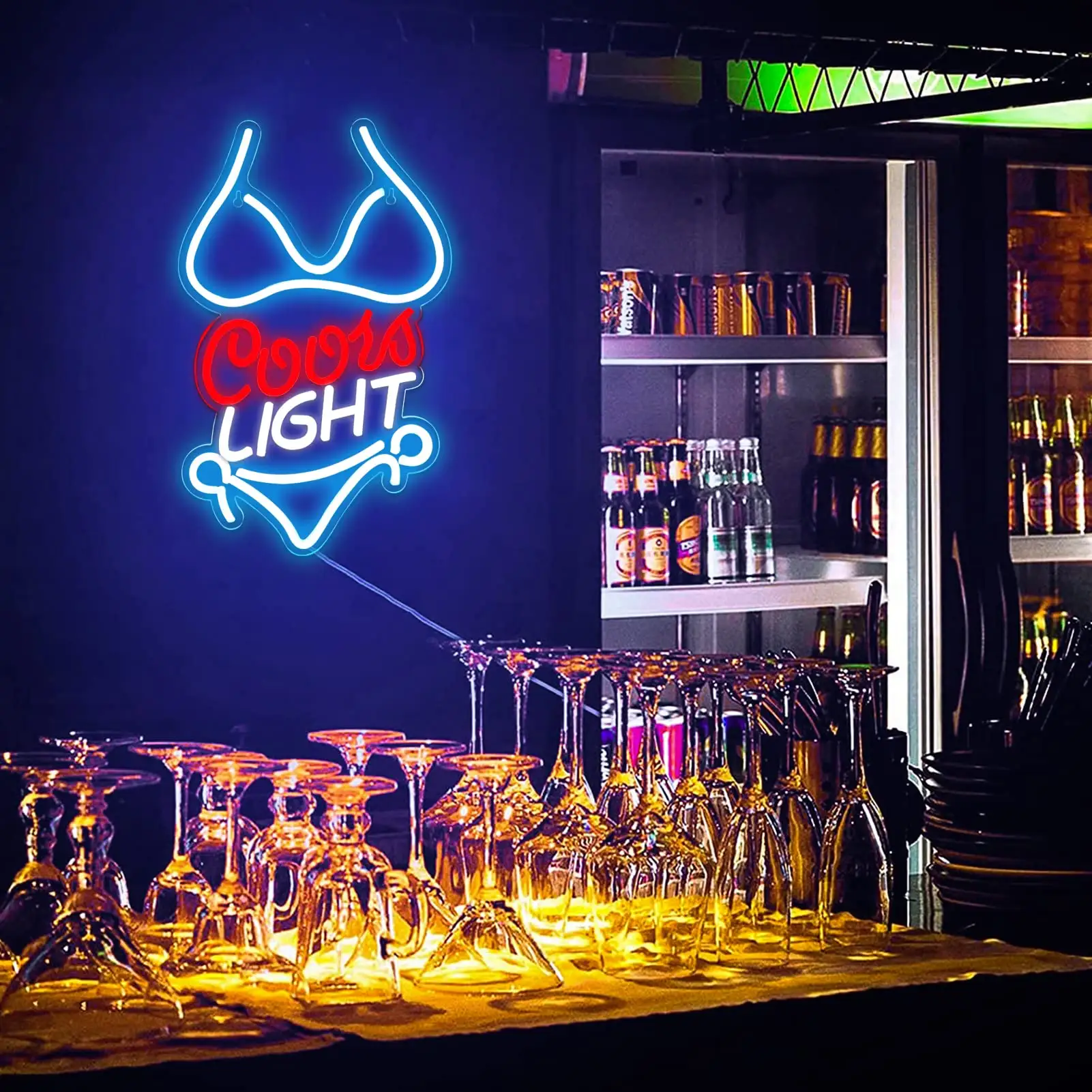 Luz de néon flexível personalizada para mulheres, biquíni, decoração de quarto, bar, festa, luz noturna, luz de néon LED para parede, corpo sexy personalizado