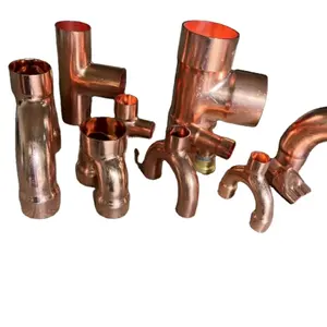 Tubo de cobre com dobra de 180 graus personalizado de fábrica, tubo de cobre em Y para ar condicionado