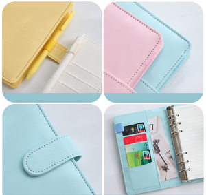 กระเป๋าสตางค์หนังสีดำ6ห่วงแบบปรับแต่งได้กระเป๋าสตางค์แบบ <span class=keywords><strong>A7</strong></span>เงินซองจดหมายขนาดเล็กสมุดโน๊ตไดอารี่สมุดวางแผนจัดระเบียบ - Product Image 5