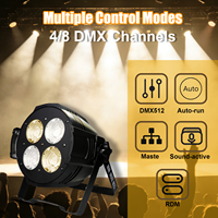 Luz LED Par de 200W, Blanco Cálido, CCT Ajustable 3200K-6500K, CRI90, Aluminio, DMX512, IP20, Ángulo de Haz de 15°, Luz de Escenario de Alta Velocidad