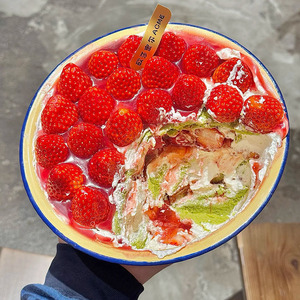 Accesorio de decoración para tazón de pastel de fresa, tazón redondo esmaltado con tapa, reutilizable para la celebración del Año Nuevo Chino - Product Image 3