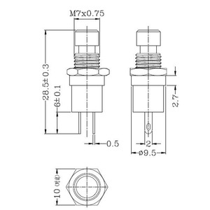10mm micro màu trộn Nút chuyển đổi tự thiết lập lại lockless 2 feet JT7B-G10Z 1NO kết hợp 3A Max. current 250V Max. Voltage - Product Image 3