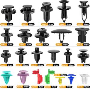 Assortiment de 725 clips de retenue pour voiture et attaches automobiles - 23 tailles les plus populaires - Rivets pour pare-chocs et ailes - Product Image 3