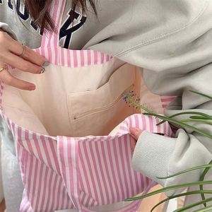 DLBZ Wholesale Large Durable Fashion Striped Custom Printed Eco Canvas <b>Tote</b> <b>Bag</b> With Inner Pocket - Product Image 4