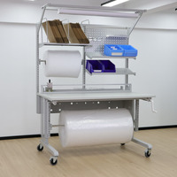 Banc de travail ESD réglable en hauteur avec manivelle en acier DETALL, conception d'espace de travail flexible, fabricant OEM