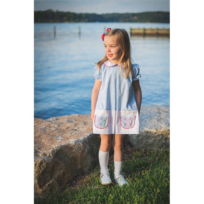 carters blue gingham dress Mirabelle Dress in Blue Gingham  Of Her Own Kind