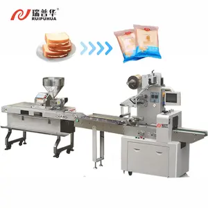 Automatic Sandwich Bread Sliced Toast Sandwiching Cream Filling Packing Machine