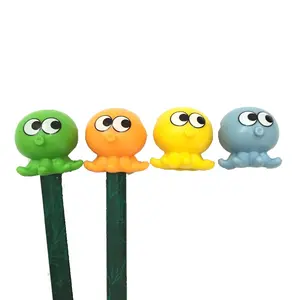 Mainan gurita plastik Toppers pensil untuk mesin penjual mainan kapsul