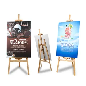 Adjustable A Frame Floor Standing Wooden Easel Artist Painting Sketching Tripod Easel Stand for Studio Wedding Display