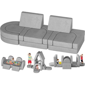 Sofá Modular para Niños Pequeños de 12 Piezas con 2 Cojines Triangulares y 4 Arcos, Sofá Seccional de <span class=keywords><strong>Espuma</strong></span> <span class=keywords><strong>Plegable</strong></span> para Niños, Muebles para Sala de Juegos - Product Image 2