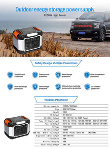 Estación de Energía Portátil de 1200W, Batería de Litio de 1008Wh, Banco de Energía para Camping, 2 Tomas de CA + 3 Puertos USB, Linterna con Carga Solar de 2400W - Product Image 5