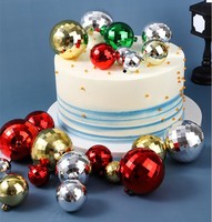 Bunte Discokugel-Kuchendekorationen 3cm 4cm 5cm Discokugel-Kuchenaufsätze Set Partyzubehör Geburtstag Hochzeit Party Kuchendeko