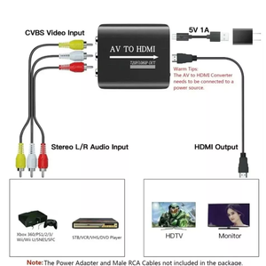 Adaptateur convertisseur RCA vers HDMI AV 1080P pour TV Audio vidéo Composite CVBS <span class=keywords><strong>AV2HDMI</strong></span> - Product Image 6
