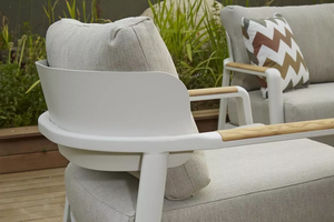 Moderno 4 pezzi in alluminio Set di mobili <span class=keywords><strong>da</strong></span> <span class=keywords><strong>esterno</strong></span> soggiorno adatto per l'hotel <span class=keywords><strong>esterno</strong></span> tra cui Patio divano in tessuto - Product Image 5