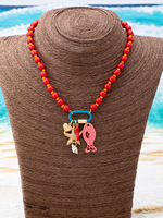 Kalung manik-manik bertema samudra warna-warni SongYi, kalung berlapis-lapis dengan liontin hewan laut untuk wanita, perhiasan pesta liburan
