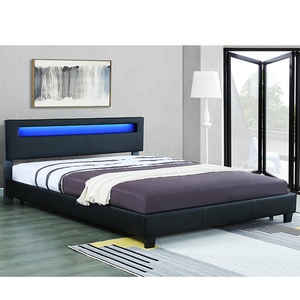 <span class=keywords><strong>Lit</strong></span> <span class=keywords><strong>de</strong></span> rangement moderne en cuir noir double avec <span class=keywords><strong>LED</strong></span> <span class=keywords><strong>sur</strong></span> la tête <span class=keywords><strong>de</strong></span> <span class=keywords><strong>lit</strong></span> Style panneau <span class=keywords><strong>de</strong></span> rembourrage souple pour usage domestique Willsoon - Product Image 3