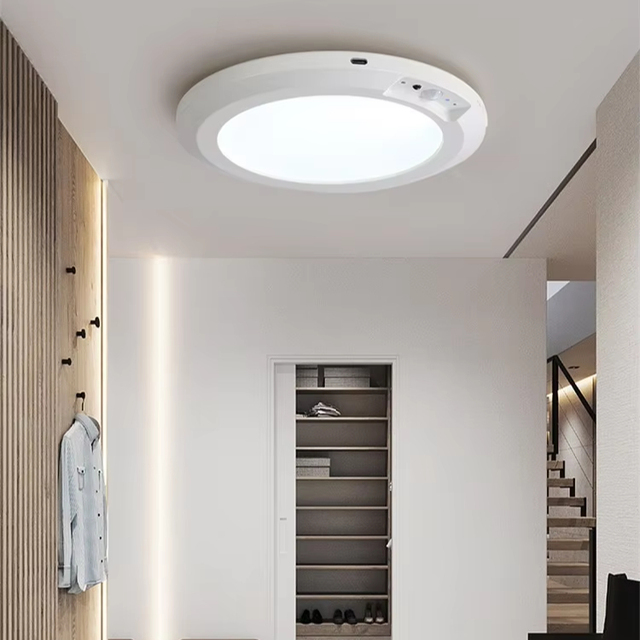 3W Automatic Motion Sensor Ceiling Light with Wireless Remote Control Modern Design 3CCT Dimmable LED Spotlight White Shade