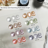 Perles de verre personnalisées 8 couleurs Flash vernis à ongles porcelaine blanc effet miroir oeil de chat 3d lumière de lune yeux de chat gel