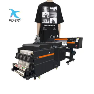 Potry High Speed A2 60cm 24 inch 60 cm Dual 2 3 4 Print Heads I3200 Dtf Printer T-shirt Printing Machine With Powder Shaking