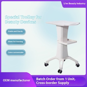 Carrito de belleza pequeño de plástico con base de mesa de burbujas para el cuidado de la piel del salón y el carro de herramientas móviles de belleza médica - Product Image 3