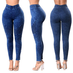 <span class=keywords><strong>Jean</strong></span> skinny extensible taille haute pour femme Pantalon empilé pour femme avec fonction de levage des fesses de la hanche Vêtements en denim respirant - Product Image 3