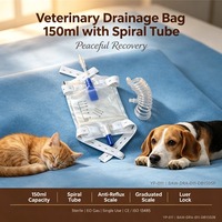 Sac de drainage à tube spiralé de qualité médicale pour usage vétérinaire félin