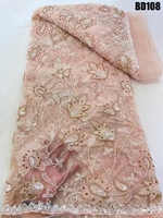 Tissu en dentelle brodé de perles et de paillettes, prix usine Chine, collection 2026, idéal pour mariages et célébrations