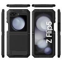 Casing ponsel anti guncangan, casing ponsel anti guncangan, pelindung braket Armor tugas berat, logam, penutup ponsel pelindung untuk Samsung Galaxy Z Flip 6 5 4 3