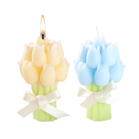 Lilin Mini Buket Tulip Lintas Negara DIY Buatan Tangan Hadiah Pernikahan Mewah Hari Valentine Lilin Campuran Kedelai
