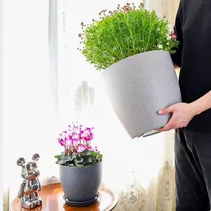 Simulazione cilindrica Deask vaso da fiori in plastica ornamentale piante verdi vasi da fiori vasi da giardino