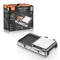 Grill électrique RAF Steak Maker 2100W, plaque de cuisson antiadhésive, chauffage double face, barbecue d'intérieur, pour sandwichs, steaks et toasts, cuisine
