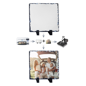 RTS USA Warehouse Sublimation Slate Blanks 40pcs/ctn 15*15cm Square Diy <strong>Picture</strong> Photo Frame Rock Crafts 6*6 Inch With Stand