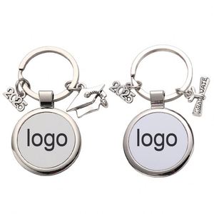 Porte-clés promotionnels vierges ronds pour transfert thermique, parfaits pour le bricolage et les cadeaux de la saison des diplômes - Product Image 1